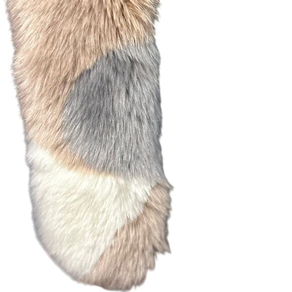 Ann Taylor The Loft Faux Fur Scarf Two Way Multicolor Pink Lavender Cream Winter - Picture 4 of 8